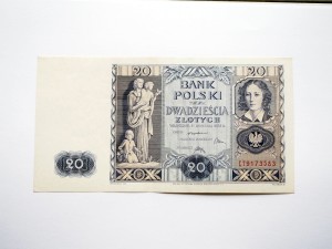 B0222 20 Złotych 1936 rok  Polska seria CT