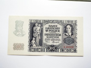 B0225 20 Złotych 1940 rok seria K