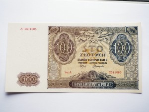 B0233 100 Złotych 1941 rok seria A