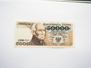 B0296 50000 Złotych 1989 rok Staszic seria W