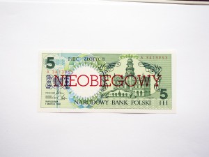 B0306 5 Złotych 1990 rok seria A nieobiegowy