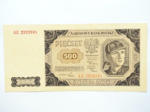 B0446 500 Złotych 1948 rok seria AZ