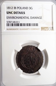 P0102 3 Grosze 1812 rok Księstwo Warszawskie UNC