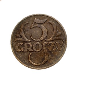 M02125 5 Groszy 1937 rok Polska II RP