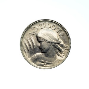 P0116 2 Złote 1924 Polska Żniwiarka róg i pochodnia