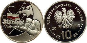 SN0123 10 złotych 2000 20 lat Solidarności
