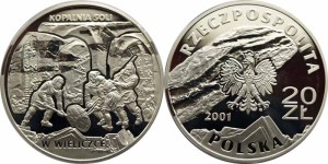 SN0065 20 złotych 2001 Kopalnia Soli w Wieliczce