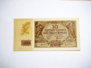 B0860 10 Złotych 1940 rok Polska seria L