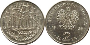 SN0319 2 złote 1995 Katyń Miednoje Charków