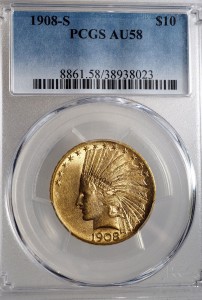 P0226 10 Dolarów 1908 rok (S) USA Indianin rzadkie