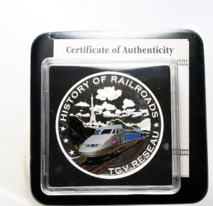 M02616 5 Dolarów 2011 rok Liberia TGV Reseau Historia Kolei