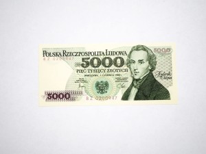 B1084 5000 Złotych 1982 rok  Polska seria BZ Chopin