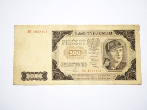 B1091 500 Złotych 1948 rok Polska seria AM