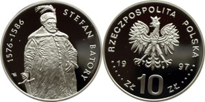 SN0102 10 złotych 1997 Stefan Batory półp.