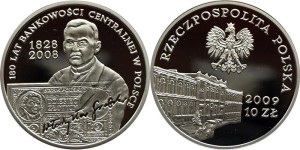 SN0192 10 złotych 2009 180 lat Bankowości