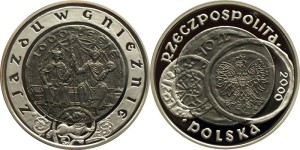 SN0121 10 złotych 2000 Zjazd w Gnieźnie