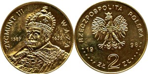 SN0220 2 złote 1998 Zygmunt III Waza