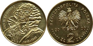 SN0241 2 złote 2000 Jan Kazimierz